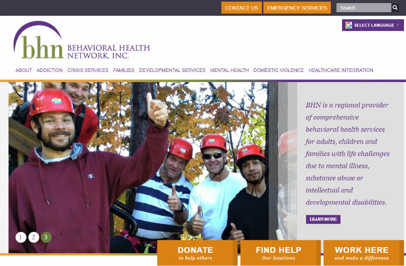 Behavioral Health Network BHN Website Screenshot
