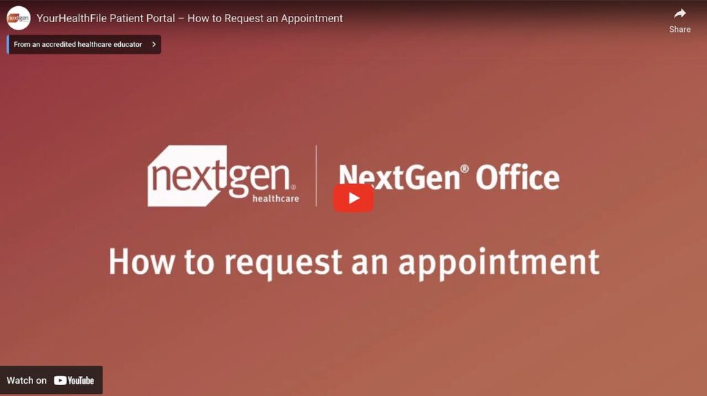 Image Thumbnail to How To Request an Appointment Youtube Video