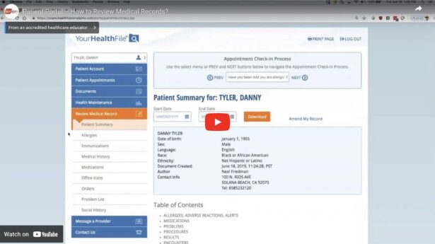 Your Health File Patient Portal