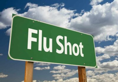 Photo of a sign that says Flu Shot