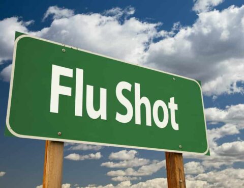 Photo of a sign that says Flu Shot